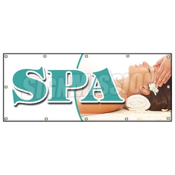 SPA BANNER SIGN deep tissue swedish aromatherapy facial reflexology